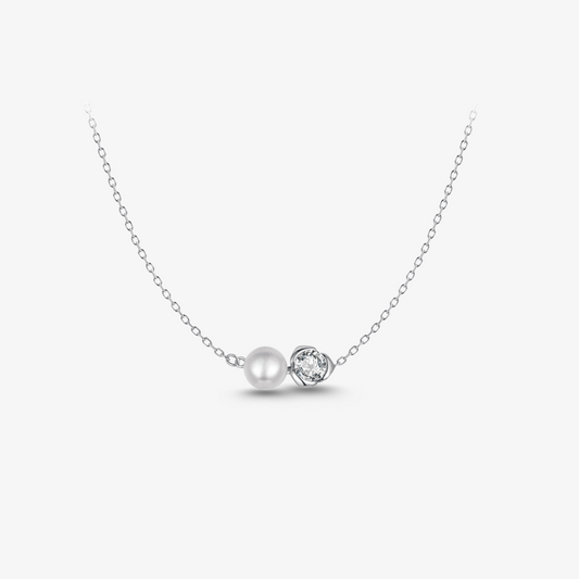 0.5ct Pearl-Rose Moissanite Necklace
