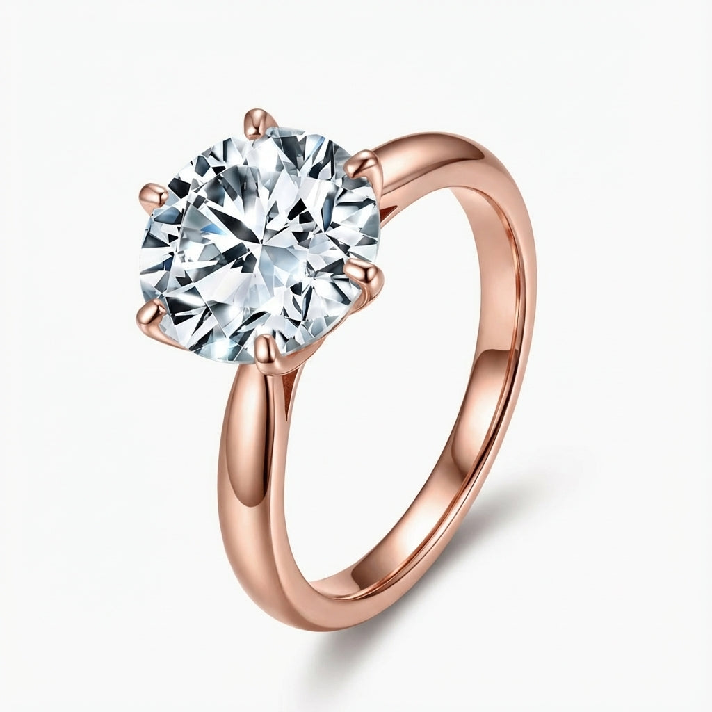 3.0ct Round-Cut Six Claw Moissanite Engagment Ring - My Store