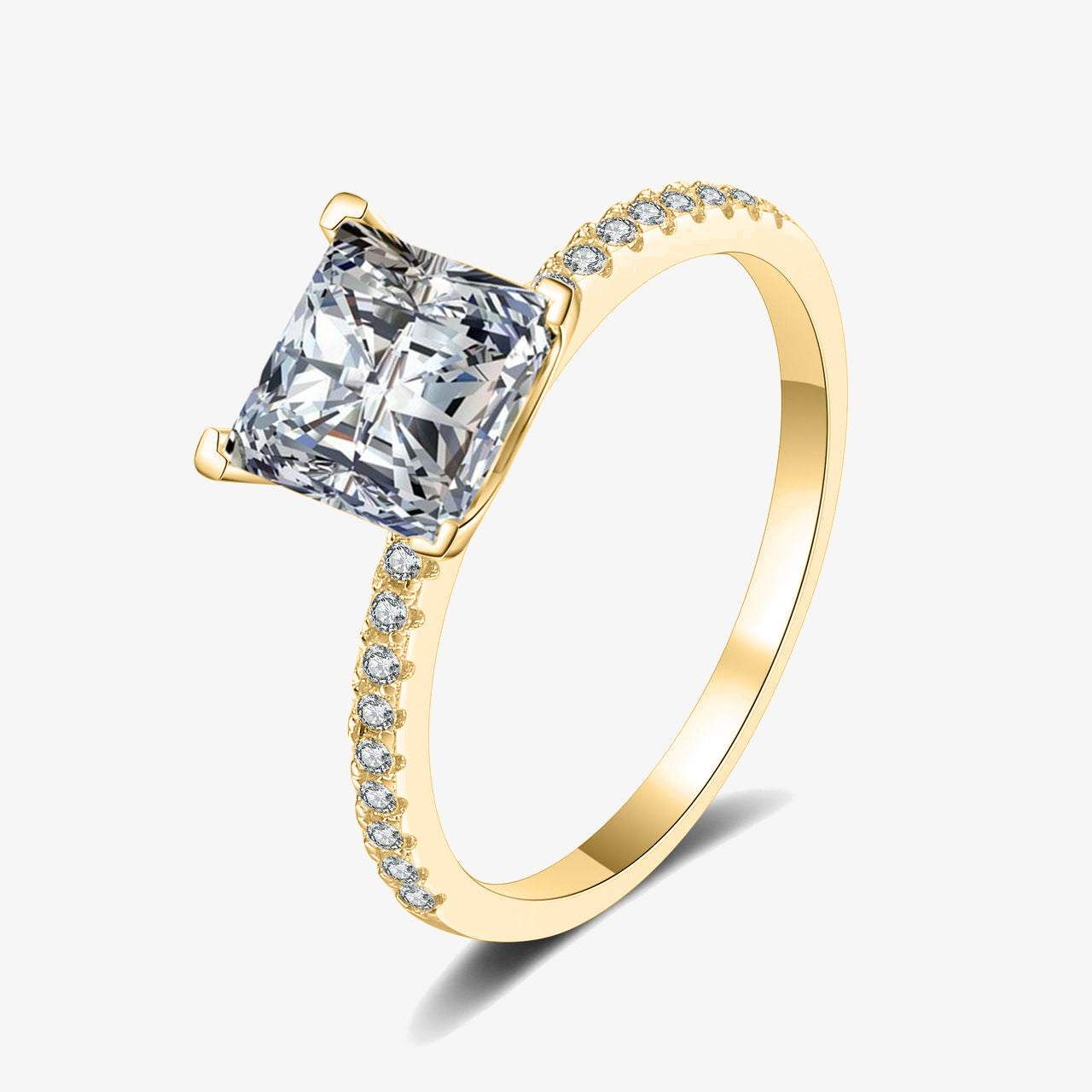 2.0ct Square-Cut Moissanite Engagement Ring - My Store