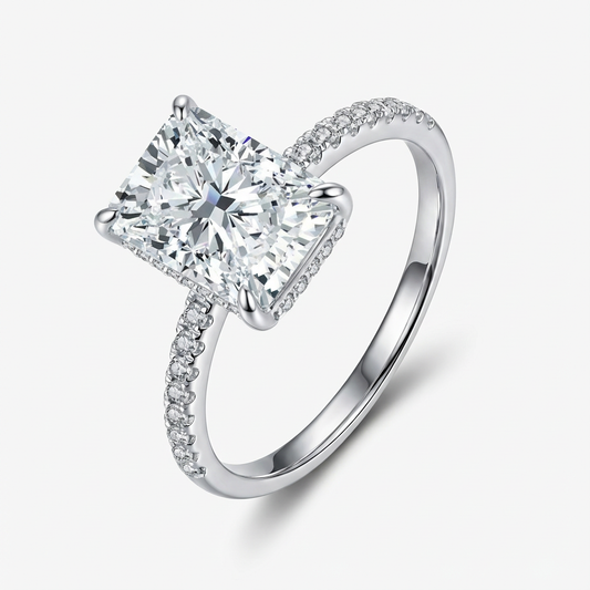 4.0ct Radiant Square-Cut Moissanite Engagement Ring - My Store