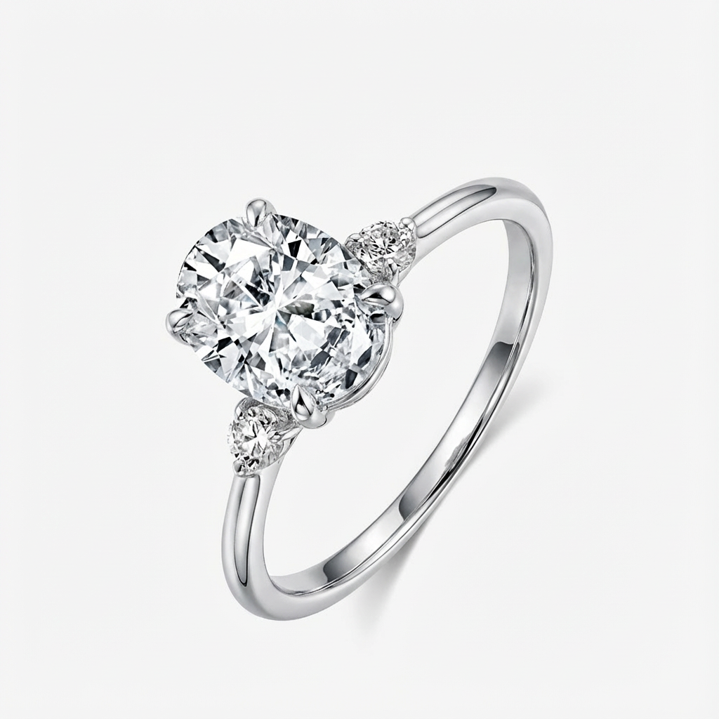 2.0ct Oval-Cut Moissanite Engagement Ring