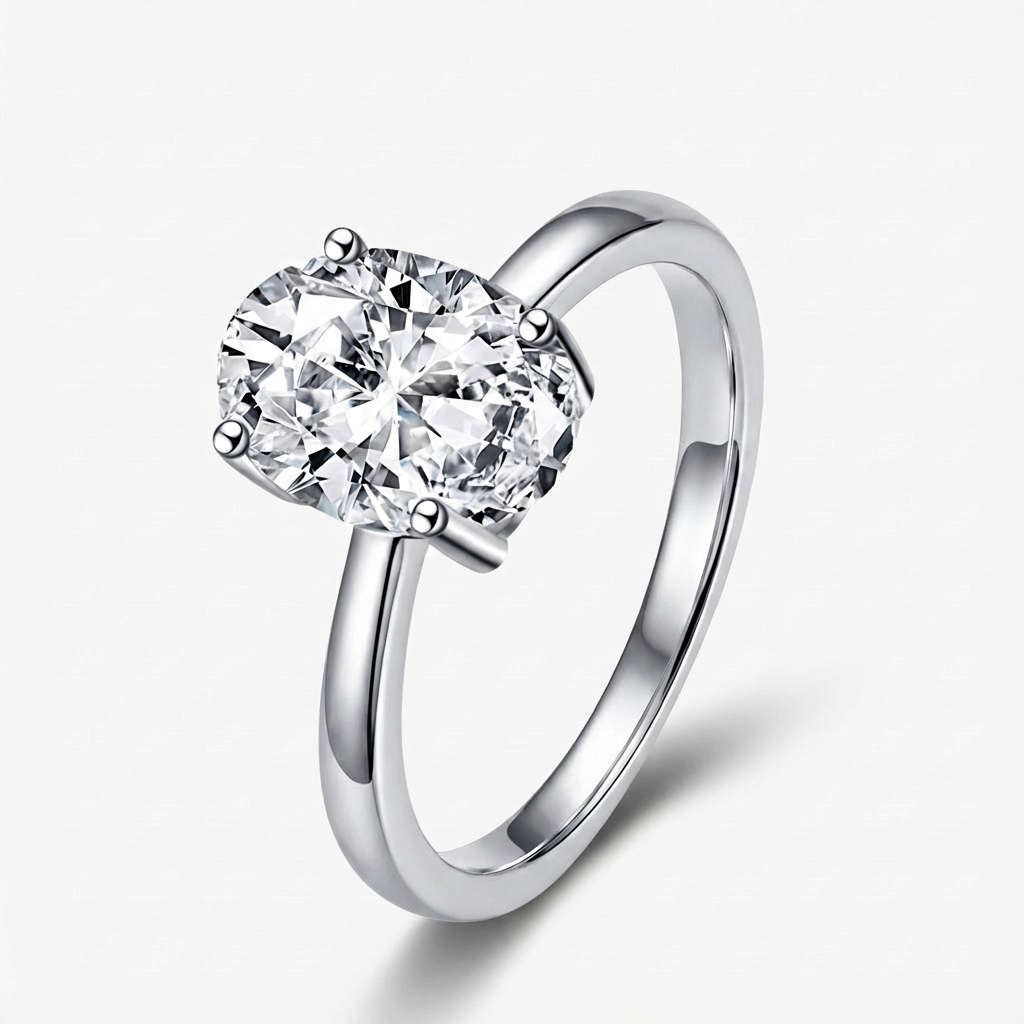 2.0ct Oval-Cut Solitaire Moissanite Engagment Ring