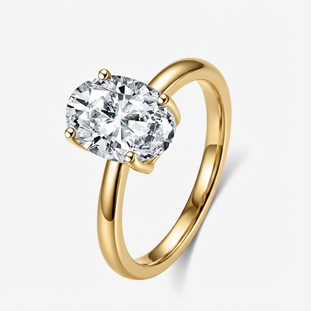 3.0ct Oval-Cut Solitaire Moissanite Engagment Ring - My Store