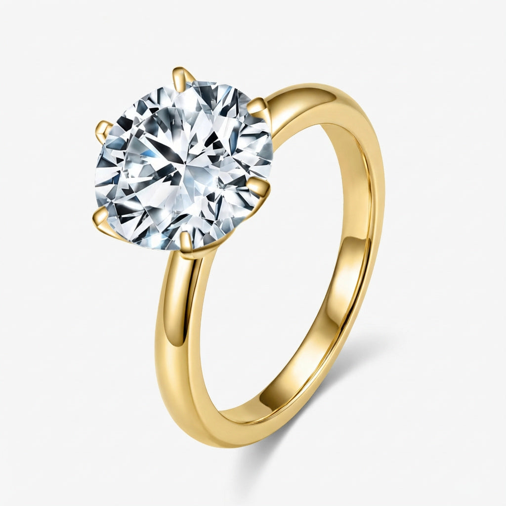 3.0ct Round-Cut Six Claw Moissanite Engagment Ring - My Store