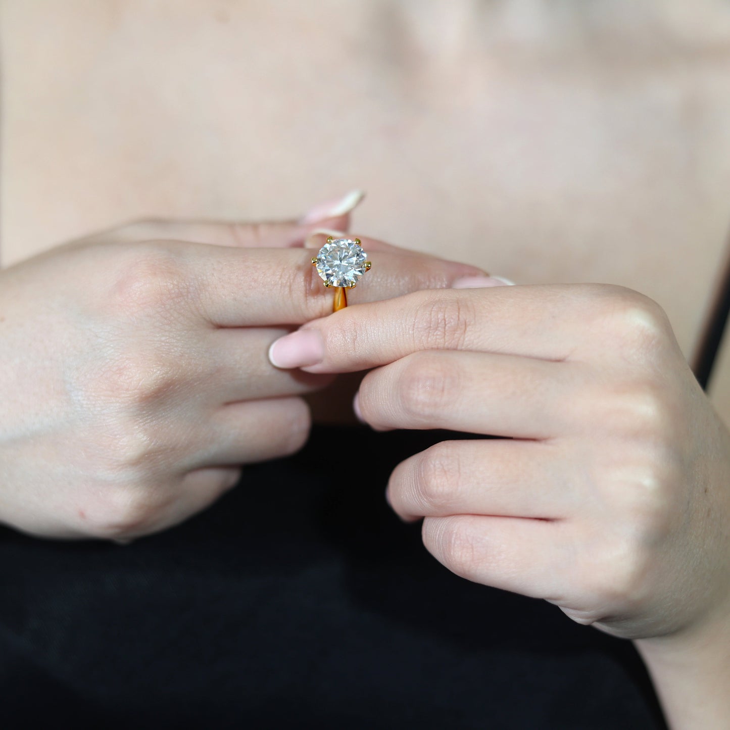5.0ct Round-Cut Six Claw Moissanite Engagment Ring - My Store