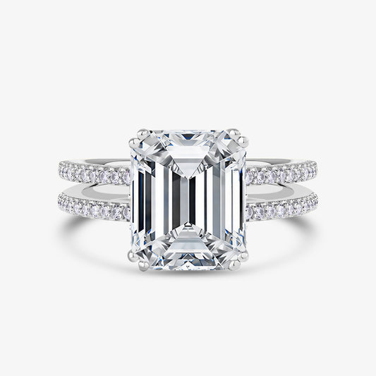 5.0ct Emerald-Cut Moissanite Engagement Ring - My Store