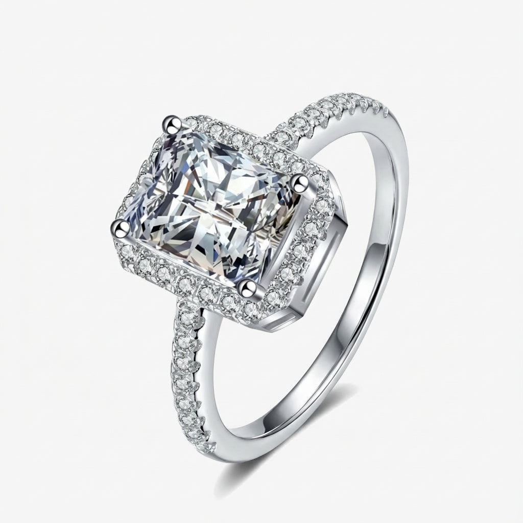 2.0ct Halo Square-Cut Engagement Ring