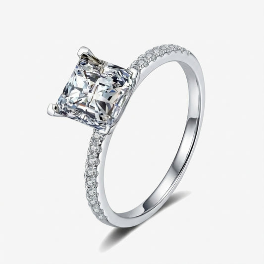 2.0ct Square-Cut Moissanite Engagement Ring - My Store