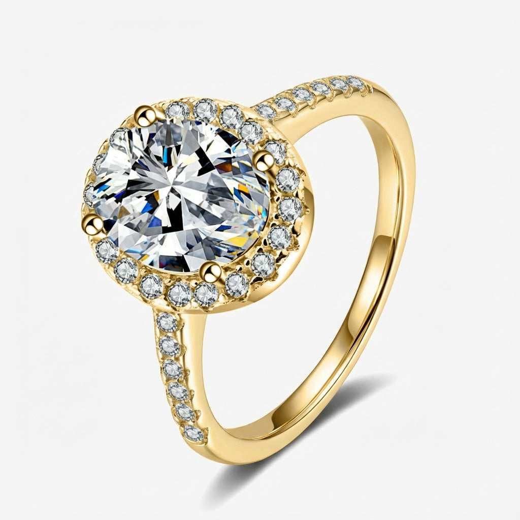2.0ct Halo Oval-Cut Moissanite Engagment Ring - My Store