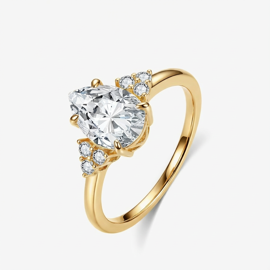 2.0ct Pear-Cut Moissanite Engagement Ring - My Store