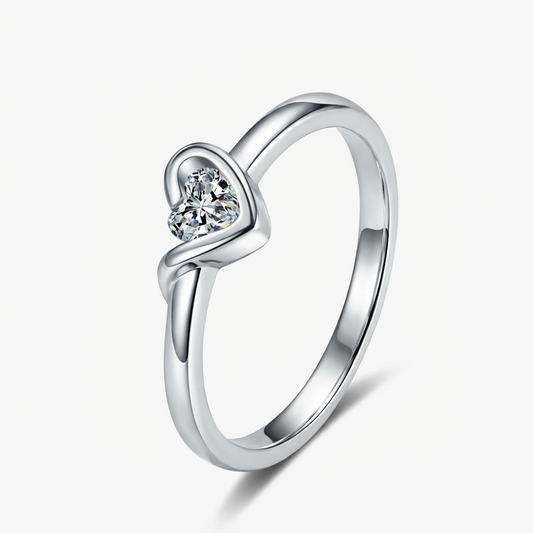 0.3ct Heart-Cut Moissanite Ring - My Store