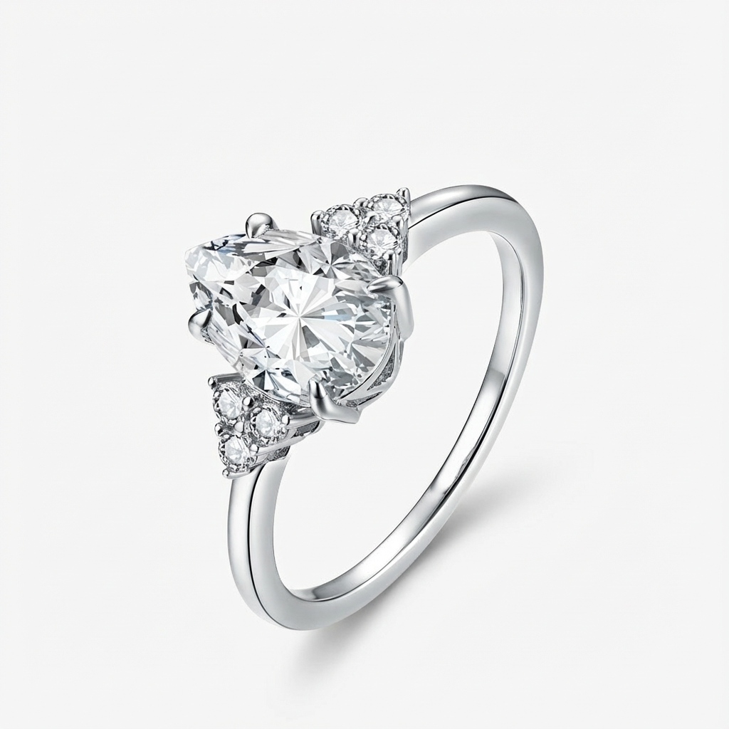 2.0ct Pear-Cut Moissanite Engagement Ring
