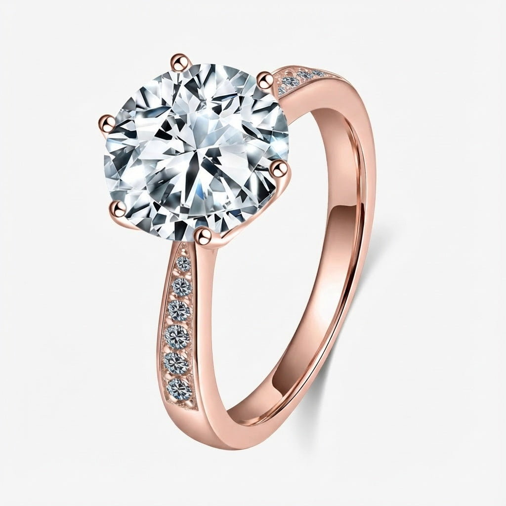 3.0ct Round-Cut Unique Pavé Moissanite Engagment Ring - My Store