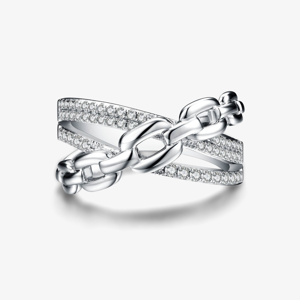 Chain Moissanite Pavé Ring - My Store