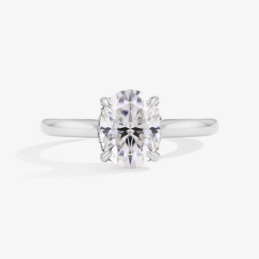 2.0ct Halo Oval-Cut Moissanite Engagement Ring - My Store