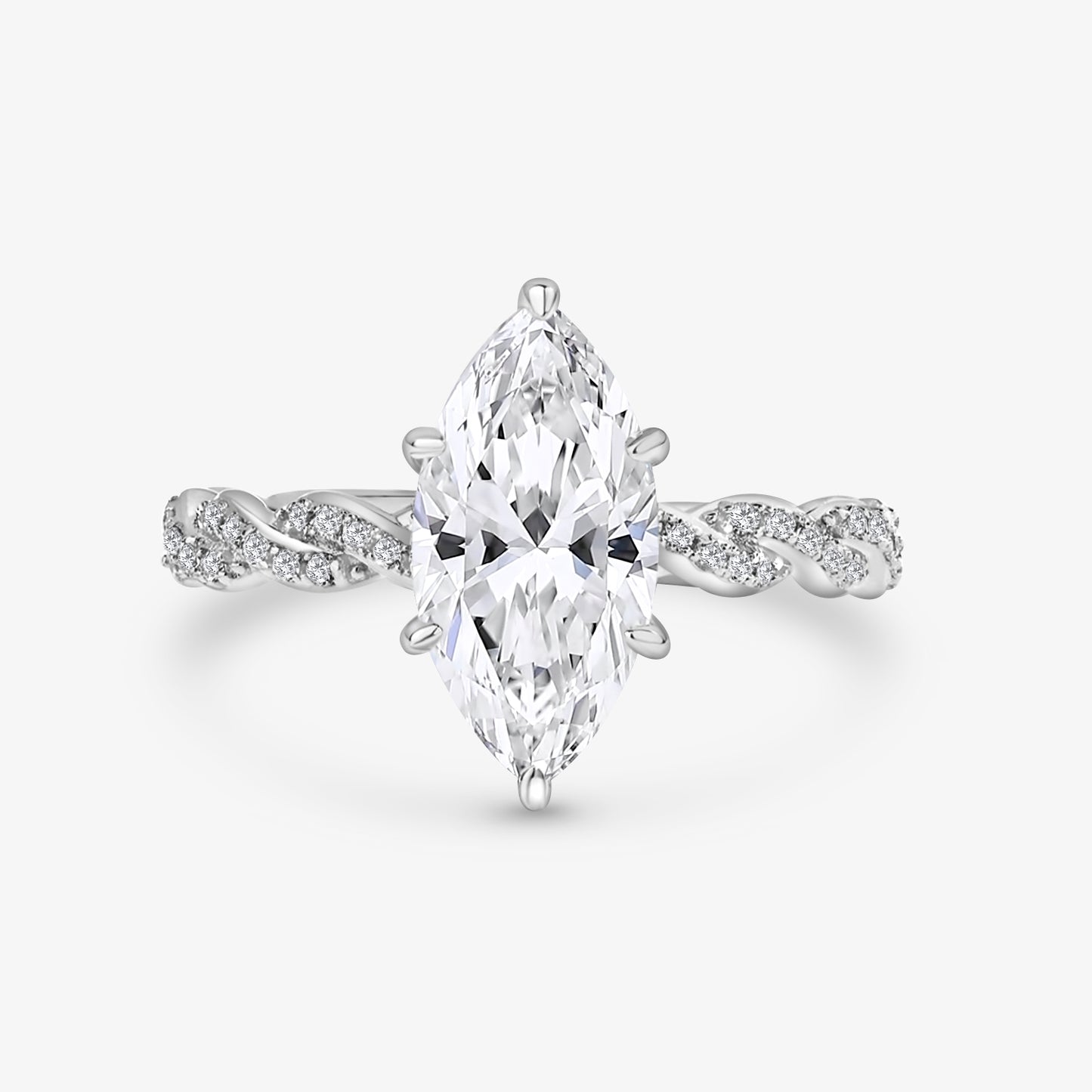 3.0ct Maruise-Cut Moissanite Engagement Ring - My Store