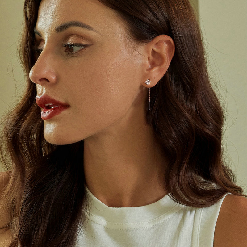 Moissanite Threader/Drop Earrings - My Store
