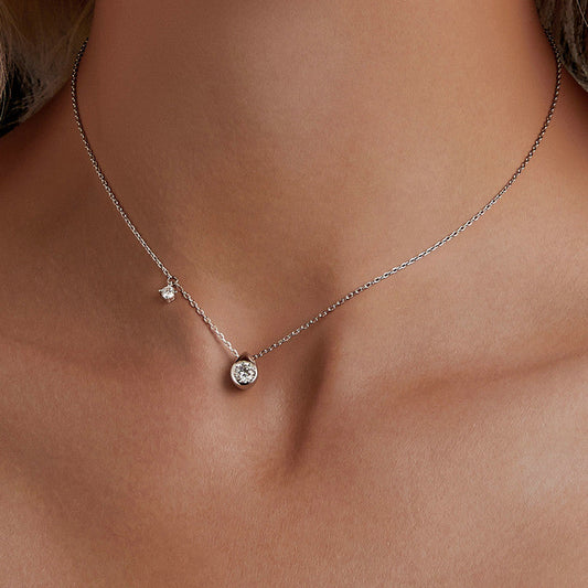 Radiant Round-Cut Moissanite Necklace