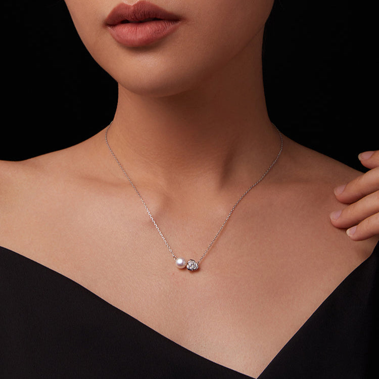 0.5ct Pearl-Rose Moissanite Necklace - My Store