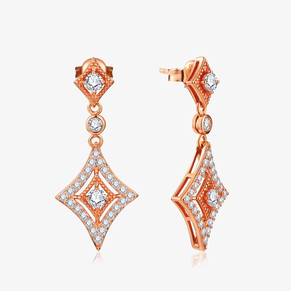 Pavé Moissanite Drop Earrings - My Store