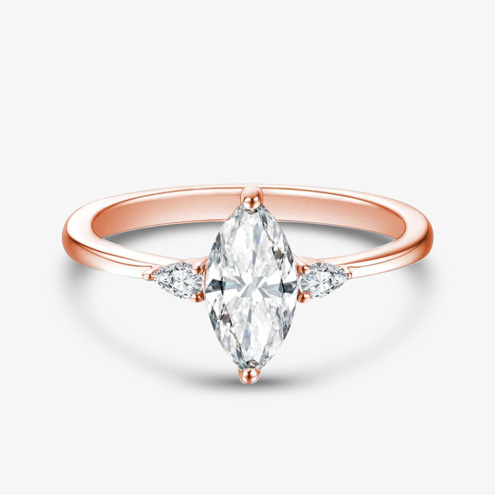 1.0ct Trilogy Marquise-Cut Moissanite Engagement Ring - My Store
