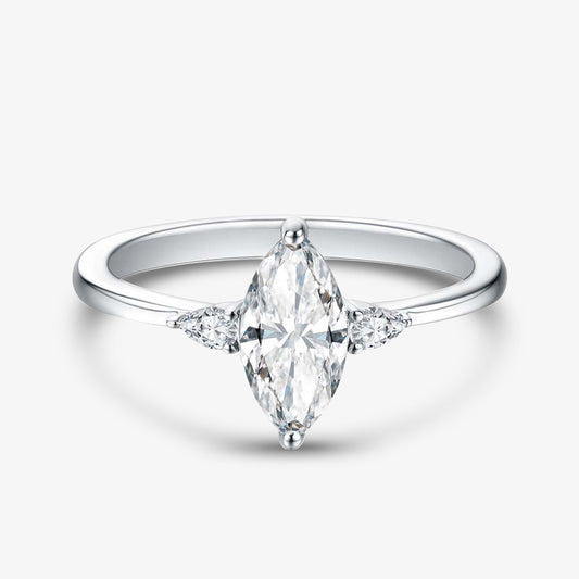 1.0ct Trilogy Marquise-Cut Moissanite Engagement Ring - My Store