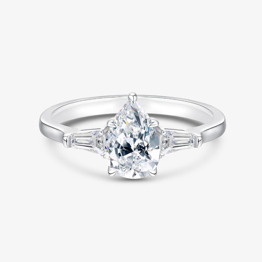 1.5ct Trilogy Pear-Cut Moissanite Engagement Ring - My Store