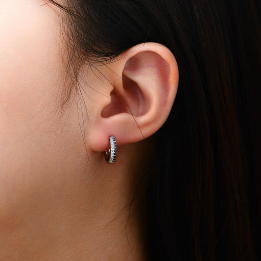 Pavé huggie hoop earrings - My Store