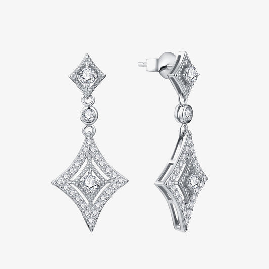 Pavé Moissanite Drop Earrings - My Store
