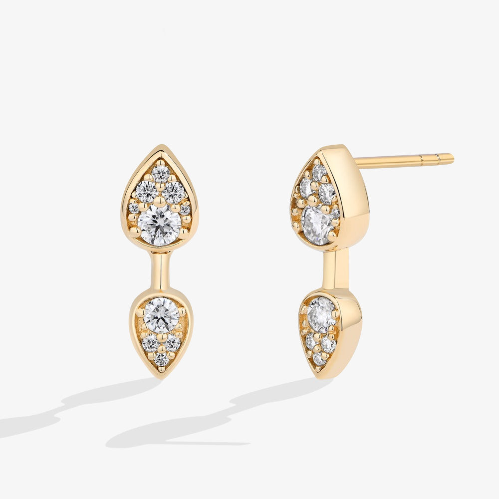 Pavé Double Teardrop Stud Earrings - My Store