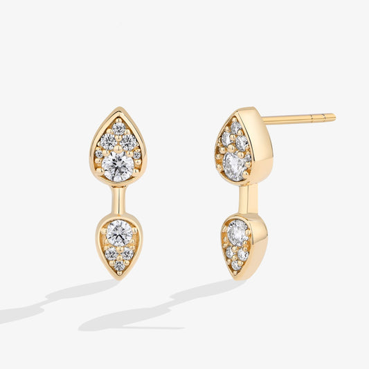 Pavé Double Teardrop Stud Earrings - My Store