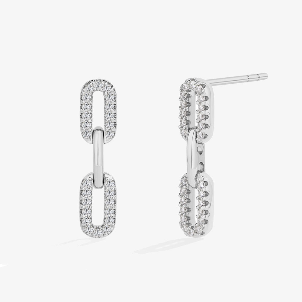 Pavé Link Stud Earrings - My Store