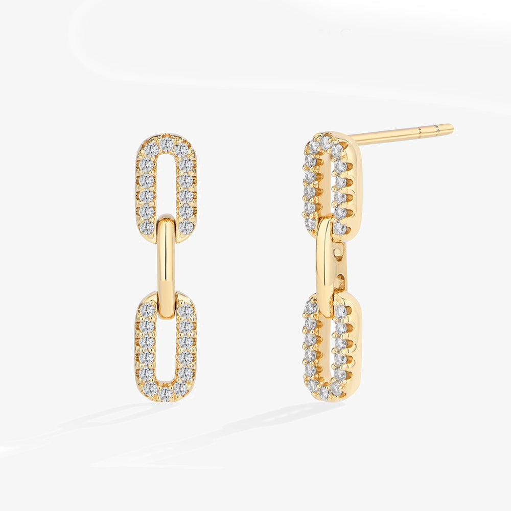 Pavé Link Stud Earrings - My Store