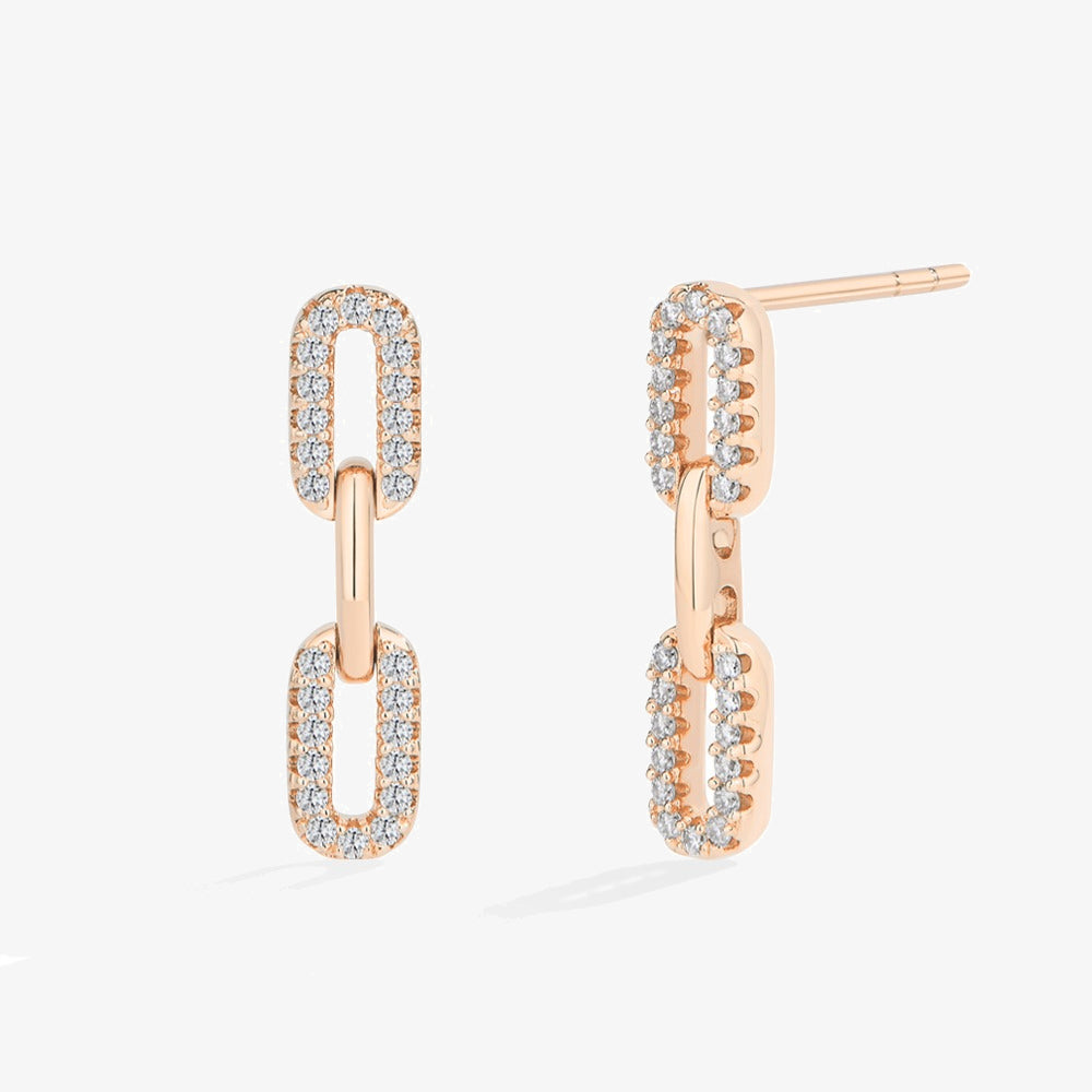 Pavé Link Stud Earrings - My Store