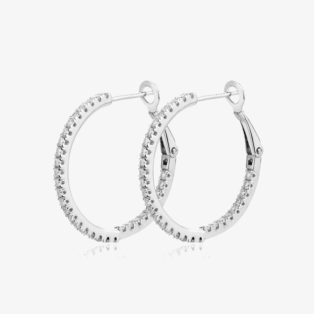 Pavé Moissanite Hoop Earrings - My Store