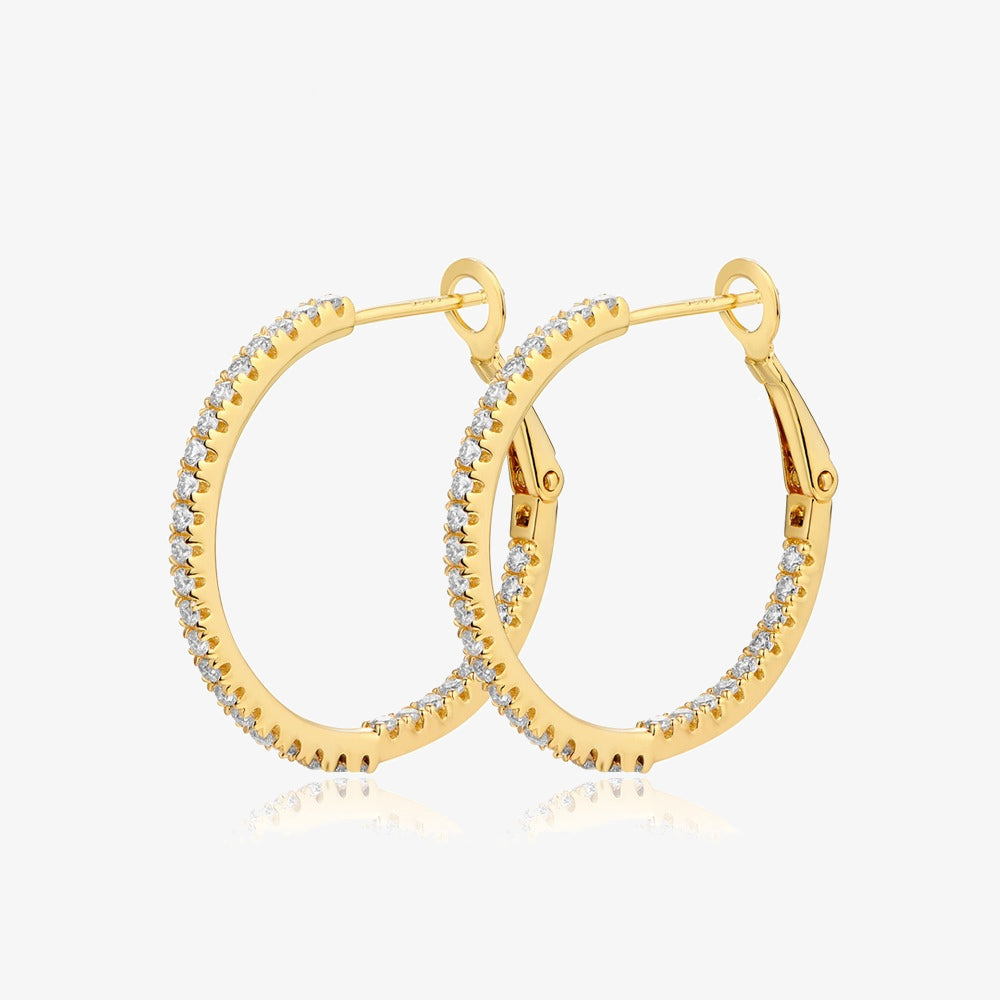 Pavé Moissanite Hoop Earrings - My Store