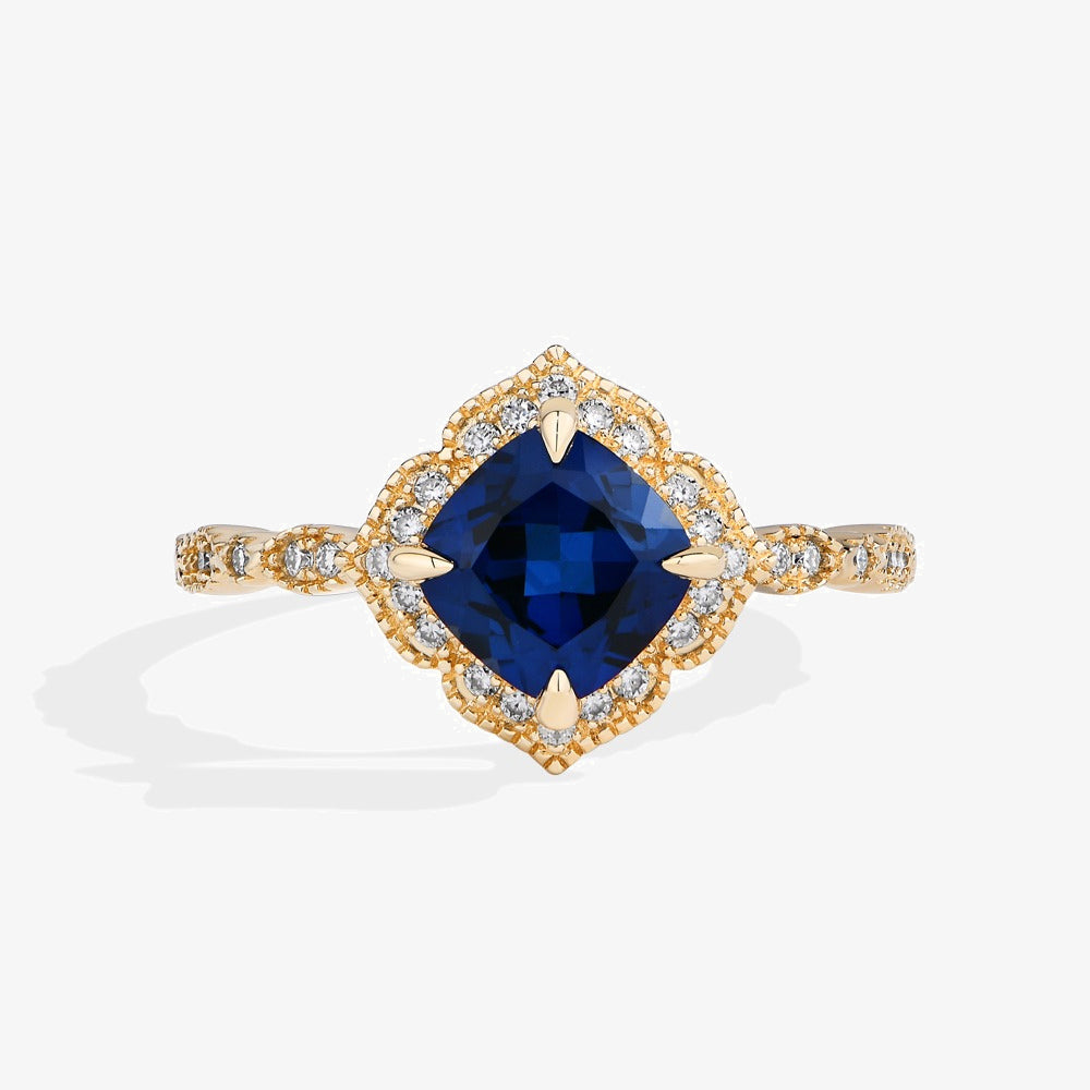 2.0ct Cushion-Cut Blue Sapphire Ring - My Store