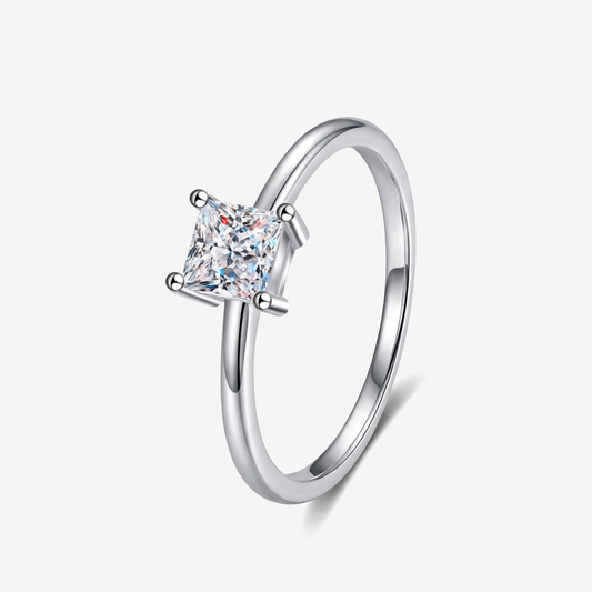 0.6ct Square-Cut Moissanite Engagement Ring - My Store