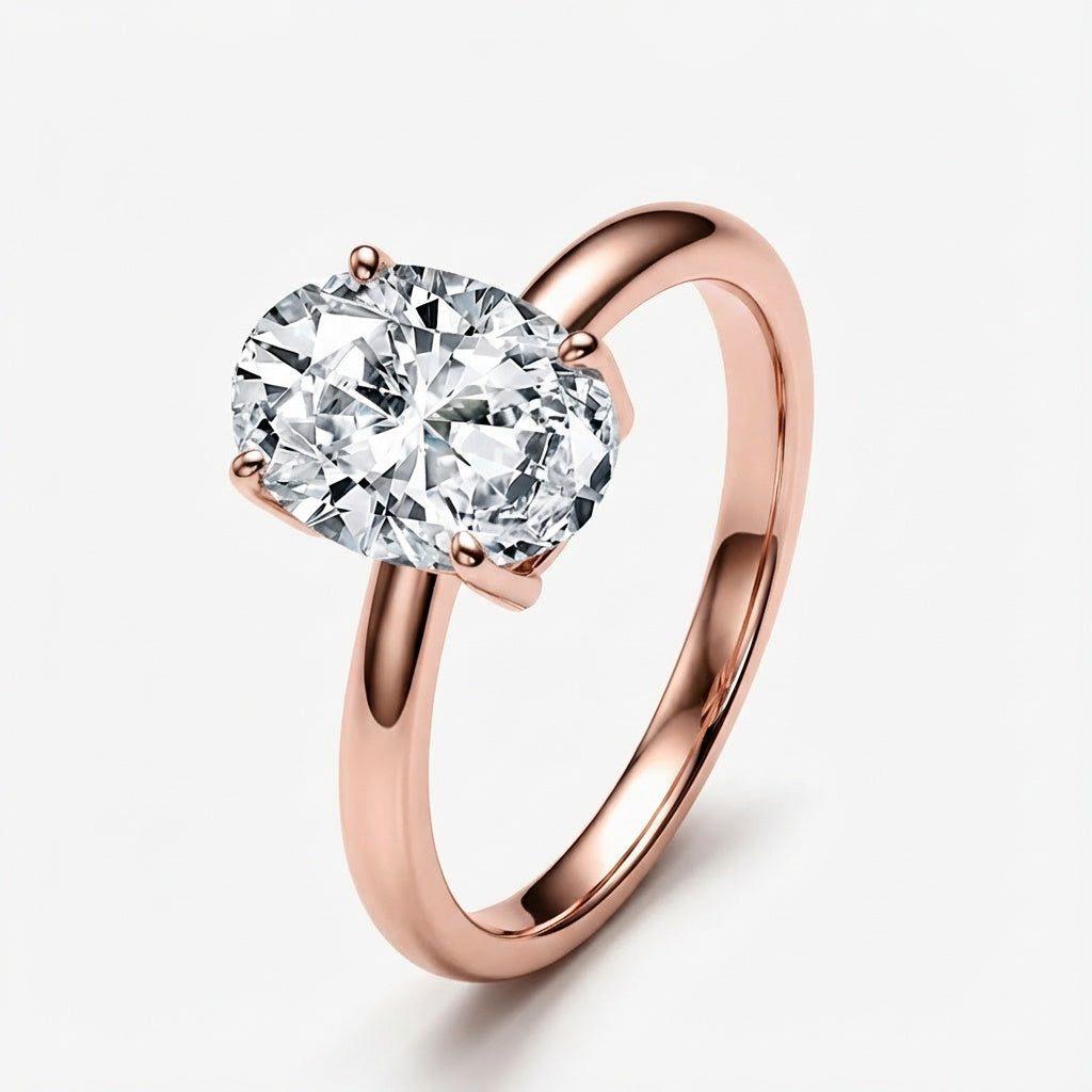 3.0ct Oval-Cut Solitaire Moissanite Engagment Ring - My Store