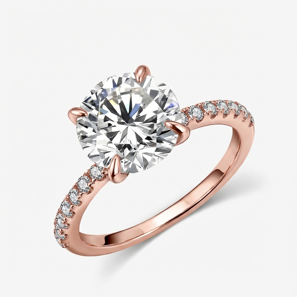 3.0ct Round-Cut Moissanite Engagement Ring - My Store
