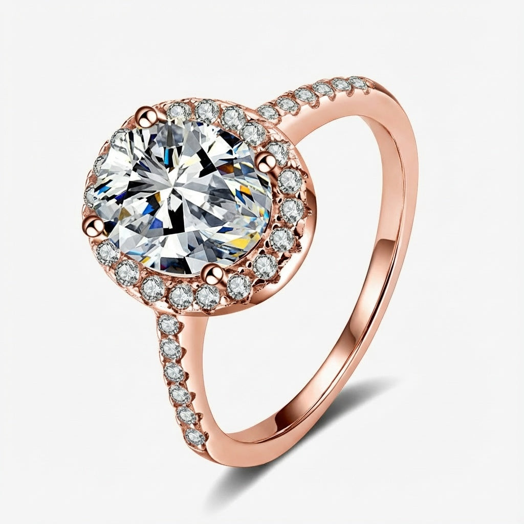2.0ct Halo Oval-Cut Moissanite Engagment Ring - My Store