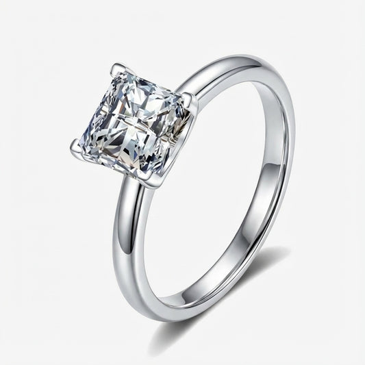 2.0ct Square-Cut Moissanite Engagement Ring - My Store