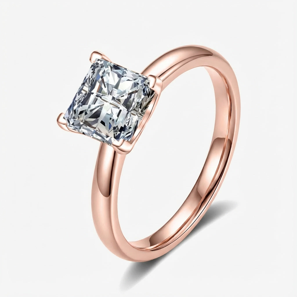 2.0ct Square-Cut Moissanite Engagement Ring - My Store