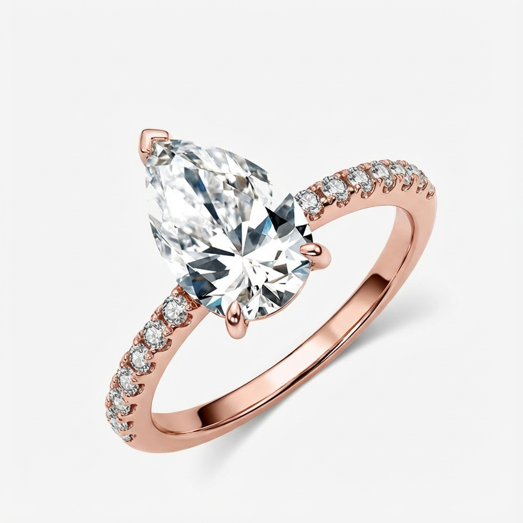 3.0ct Pear-Cut Moissanite Engagement Ring - My Store