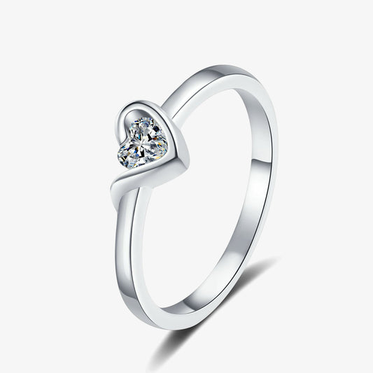 0.3ct Heart-Cut Moissanite Ring