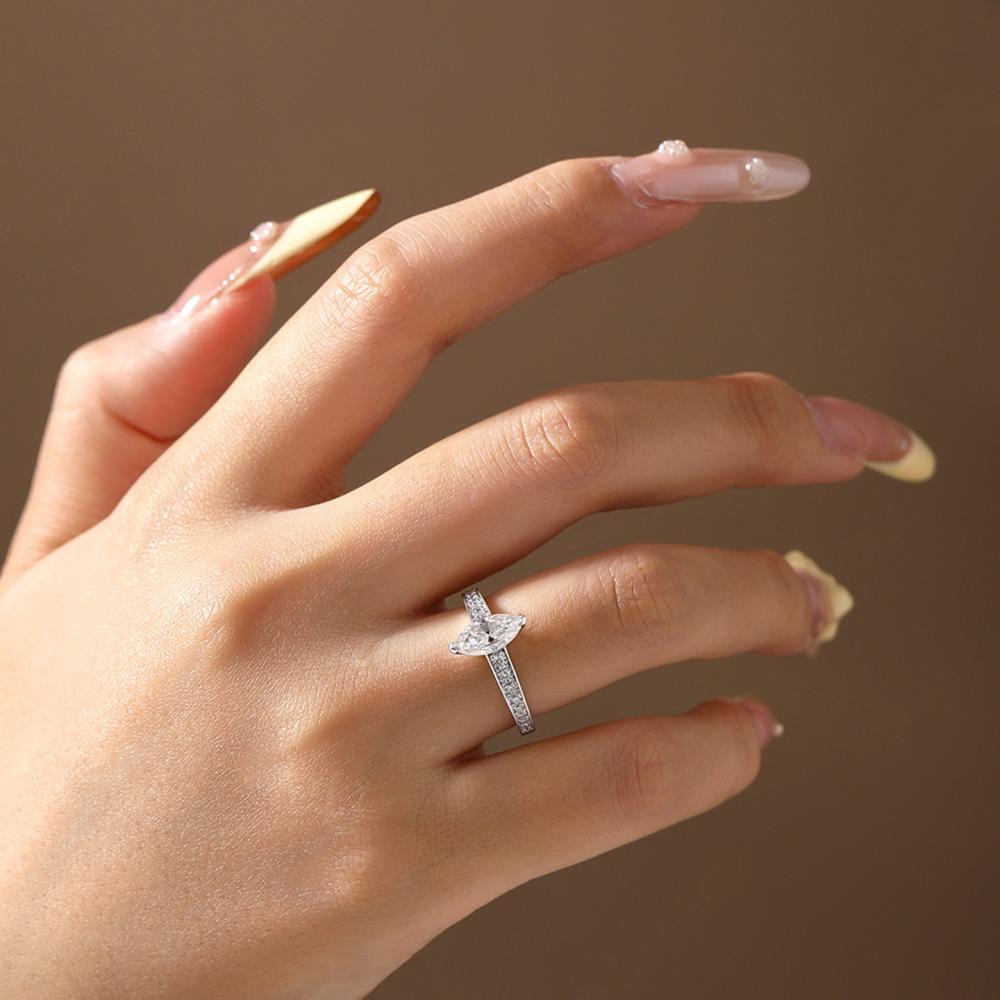 1.0ct Marquise-Cut Moissanite Engagement Ring - My Store